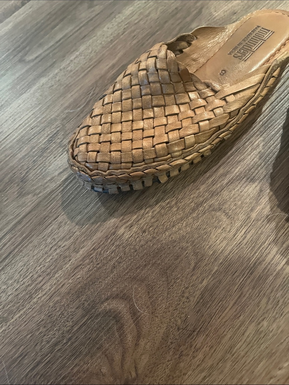 Mohinder Handwoven Tan Leather Slides - Picture 4 of 5